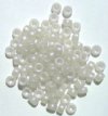100 4x6mm Crow Beads Matte White Rainbow Pearl AB